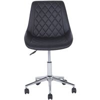 Modern Faux Leather Desk Chair Office Faux Leather Black Swivel Adjustable Maribel