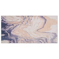 Modern Area Rug Abstract Pattern Polyester 80 x 150 cm Beige and Grey Gebze