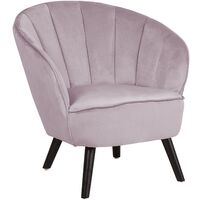 Modern Glam Velvet Armchair Shell Back Tufted Pink Dala - Pink
