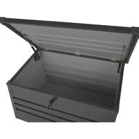 Garden Storage Box Dark Grey Steel Lockable Lid 300L Cebrosa - Grey