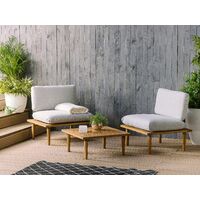 Modern Outdoor Garden Lounge 2 Seater Set with Cushions Grey Solid Wood Frascati