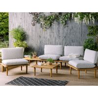 Modern Outdoor Garden Lounge 4 Seater Set with Cushions Grey Solid Wood Frascati - Grey