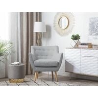 Modern Upholstered Accent Chair Armchair Button Back Grey Drammen - Grey
