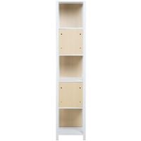 Scandinavian 5 Tier Living Room Shelving Unit Bookcase White with Light Wood Bogota - Light Wood