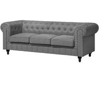 Classic Living Room Sofa Set 3 Seater Armchair Buttoned Grey Chesterfield Big