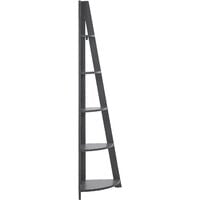 Modern Ladder Corner Shelf 4 Tiers Bookcase Grey Mobile Solo