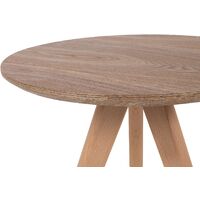 Modern 3 Piece Set Coffee Table Beech Wood Round Light Wood Effect Vegas