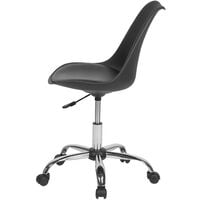 Swivel Chair Padded Seat Height Adjustable Desk Chair Leather Black Dakota II