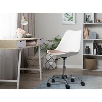Swivel Chair Padded Seat Height Adjustable Desk Chair Leather Gold Dakota II