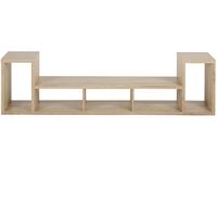 Modern Scandinavian TV Stand Unit 5 Shelves Open Back Light Wood Cordoba - Light Wood