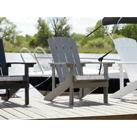 Outdoor Lounger Chair Dark Grey Plastic Wood for Patio Yard Adirondack - Grey