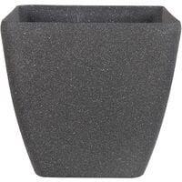 Plant Pot Grey Stone Mixture Flower Pot Square Outdoor Indoor 49 x 49 cm Zeli - Grey