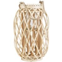 Natural Willow Candle Holder Lantern Rope Handle Light Wood Tall Mauritius