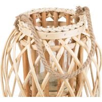 Natural Willow Candle Holder Lantern Rope Handle Light Wood Tall Mauritius