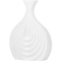 Decorative Ceramic Accent Flower Vase Porcelain 25 cm White Thapsus - White