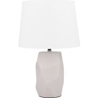 Modern Minimalistic Pink Side Table Lamp Ceramic Cone Shade White Elia