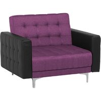 Modern Armchair Club Chair Reclining Day Bed Tufted Purple Fabric Aberdeen - Violet