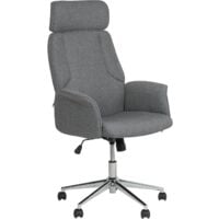 Modern Office Desk Chair Swivel Height Adjustable Flared Arms Grey Pilot