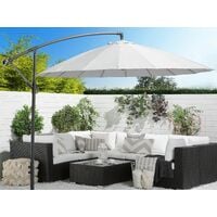 Modern Outdoor Garden Cantilever Parasol Light Grey Polyester Canopy Calabria II - Grey