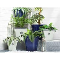 Flower Pot Outdoor Indoor Planter Stone UV Resistant 37x37x35 cm White Elateia
