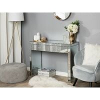 Modern Mirrored Console Table Silver Console Table 2 Drawer Storage Glass Marle