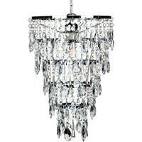 Glam Chandelier Acrylic Glass Crystal Drops Hanging Light Lamp Silver Entwash - Silver