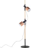 Modern Floor Lamp Adjustable Round Drum Shade Light Black Copper Owens