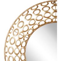 Eclectic Round Wall Mirror Decor Wall Art Gold Metal Frame Bourdon