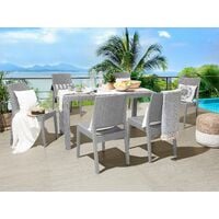 Outdoor Garden Dining Table for 6 Rectangular 140 x 80 cm Light Grey Fossano - Grey