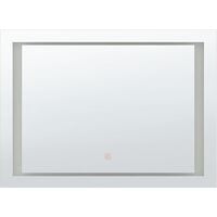 Modern Rectangular Wall Mirror Silver Bathroom Bedroom LED 60 x 80 cm Eyre