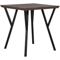 Industrial Dining Room Table 70 x 70 cm Metal Base Flared Legs Dark Wood Bravo - Dark Wood