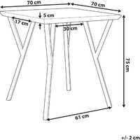 Industrial Dining Room Table 70 x 70 cm Metal Base Flared Legs Dark Wood Bravo - Dark Wood