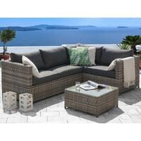 Outdoor Cushion Covers Set for Sofa Seat and Backrest Cushions Grey Avola - Grey