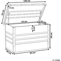 Garden Storage Box Grey Steel Lockable Lid 300L Cebrosa - Grey