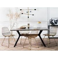 Industrial Modern Dining Table Concrete Effect MDF Tabletop 160 x 90 cm Benson