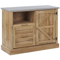 Sideboard Rustic Cottage Cabinet Storage 1 Door 2 Drawers Light Wood Toronto