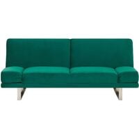 Modern Fabric Sofa Bed Green Polyester Reclining Eucalyptus Wood Frame York