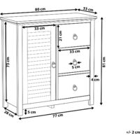Rustic Sideboard Cabinet with 3 Drawers Engineered Wood Cream Kirkland - Beige