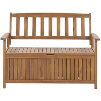 Rustic Outdoor Patio Storage Bench Solid Acacia Wood 120 cm Sovana - Light Wood