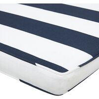 Outdoor Seat Bench Cushion Pad Polyester Water Resistant 152 cm Blue White Vivara