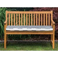 Outdoor Seat Bench Cushion Pad Polyester Water Resistant 112 cm Blue White Vivara - Blue