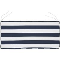 Outdoor Seat Bench Cushion Pad Polyester Water Resistant 112 cm Blue White Vivara - Blue