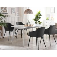 Set of 2 Dining Chairs Synthetic Material Black Legs Minimalist Design Black Fonda