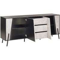 Modern Sideboard Concrete Effect Black Top Metal Legs Storage Cabinets Drawers Blackpool