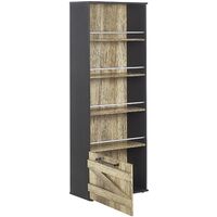 Barn Style 4 Tier Bookcase with Bottom Cabinet Light Wood Black Modern Salter