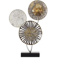 Industrial Rustic Decorative Accent Piece Circles Metal Gold and Silver Uranium - Gold
