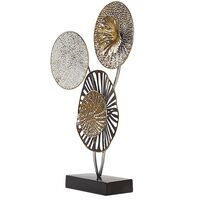 Industrial Rustic Decorative Accent Piece Circles Metal Gold and Silver Uranium - Gold