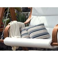 Set of 2 Outdoor Scatter Pillows Blue Beige Polyester Cover Zippered Garden Patio - Multicolour
