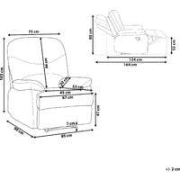 Reclining Chair Manual Adjustable Back Footrest Velvet Upholstery Taupe Eslov