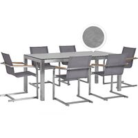 6 Seater Garden Dining Set Concrete Veneer HPL Top Grey Chairs Grosseto/Cosoleto
